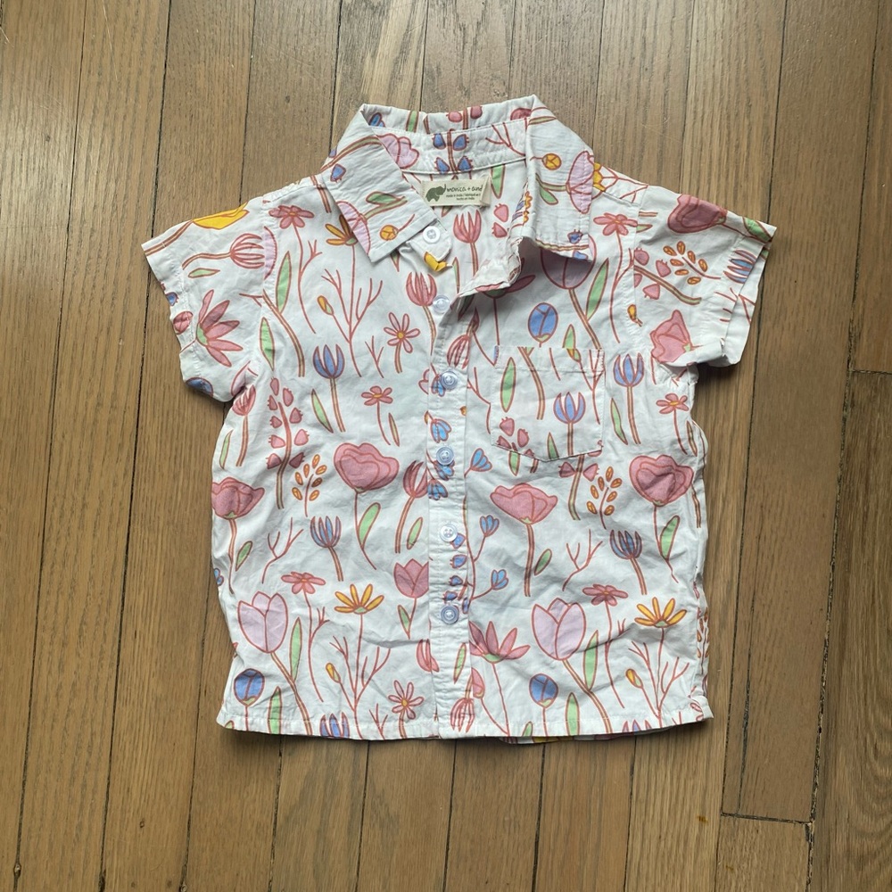 Monica + Andy Wildflower Button-Down Shirt Sz 2T